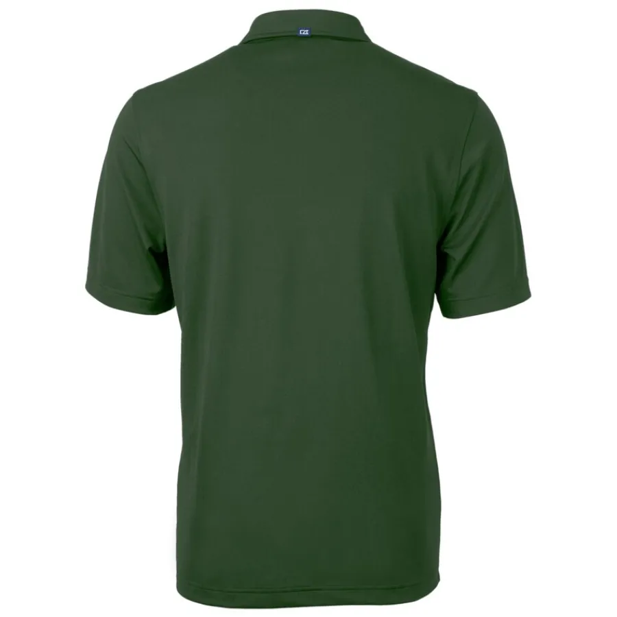 New York Jets Polos | Big & Tall^Men's Cutter & Buck Green Primary Logo Big & Tall DryTec Virtue Eco Pique Recycled Polo