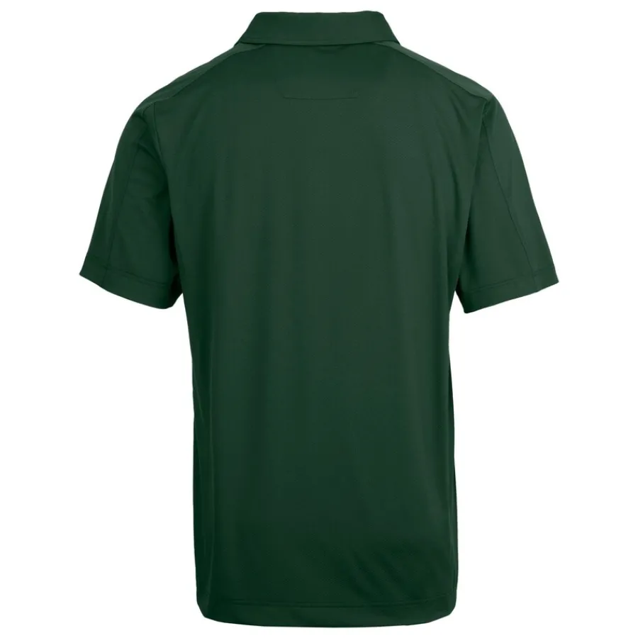 New York Jets Polos^Men's Cutter & Buck Green Throwback Logo Prospect Textured Stretch Polo