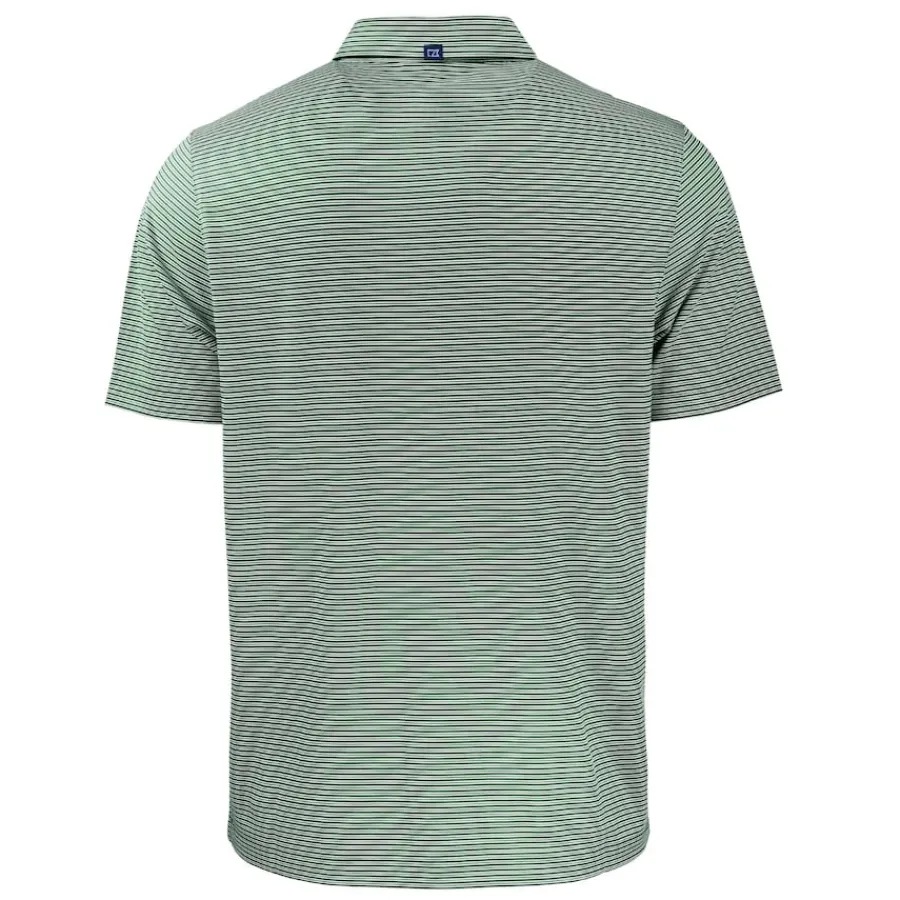 New York Jets Polos^Men's Cutter & Buck Green Primary Logo Forge Eco Double Stripe Stretch Recycled Polo