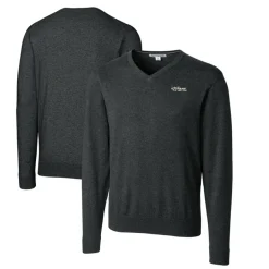 New York Jets Sweaters & Dress Shirts | Big & Tall^Men's Cutter & Buck Heather Charcoal Throwback Logo Lakemont Tri-Blend Big & Tall V-Neck Pullover Sweater