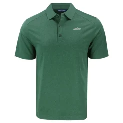New York Jets Polos^Men's Cutter & Buck Heather Green Primary Logo Forge Eco Stretch Recycled Polo