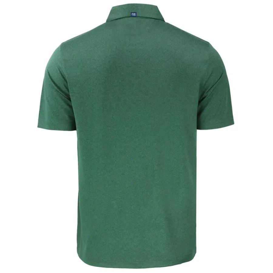 New York Jets Polos^Men's Cutter & Buck Heather Green Primary Logo Forge Eco Stretch Recycled Polo