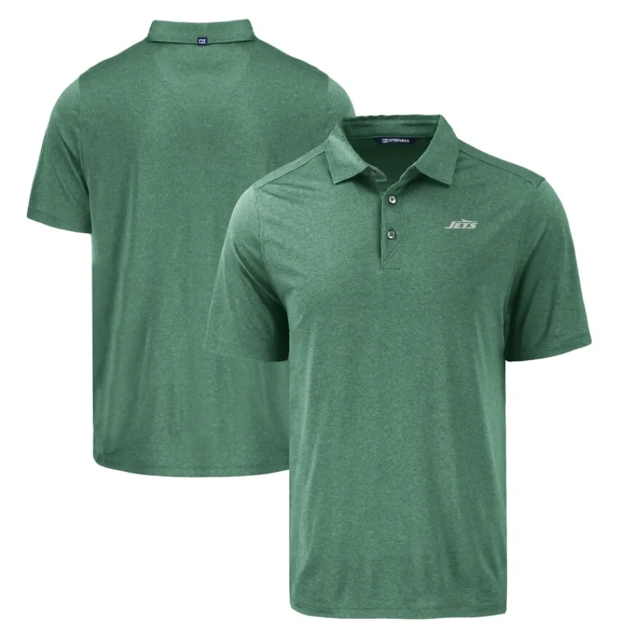 New York Jets Polos^Men's Cutter & Buck Hunter Green Primary Logo Coastline Epic Comfort Eco Recycled Polo