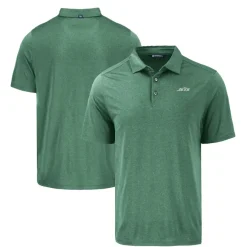 New York Jets Polos^Men's Cutter & Buck Hunter Green Primary Logo Coastline Epic Comfort Eco Recycled Polo