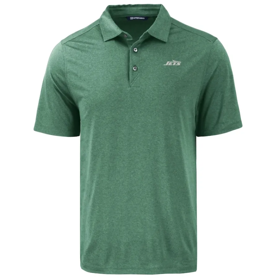 New York Jets Polos^Men's Cutter & Buck Hunter Green Primary Logo Coastline Epic Comfort Eco Recycled Polo