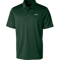 New York Jets Polos^Men's Cutter & Buck Hunter Green Primary Logo Prospect Eco Textured Stretch Recycled Polo