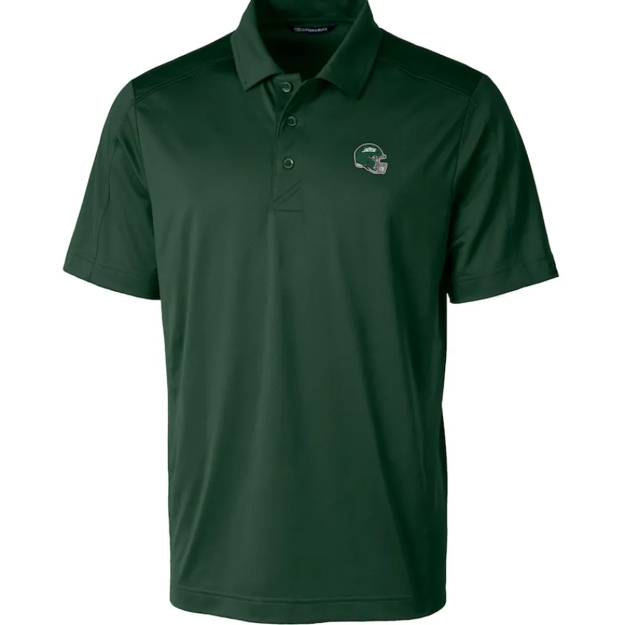 New York Jets Polos | Big & Tall^Men's Cutter & Buck Hunter Green Helmet Big & Tall Prospect Eco Textured Stretch Recycled Polo