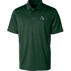New York Jets Polos^Men's Cutter & Buck Hunter Green Helmet Prospect Eco Textured Stretch Recycled Polo