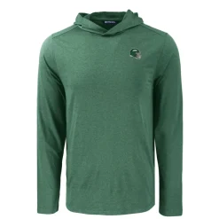 New York Jets Sweaters & Dress Shirts^Men's Cutter & Buck Hunter Green Helmet Coastline Epic Comfort Eco Recycled Long Sleeve Hoodie T-Shirt