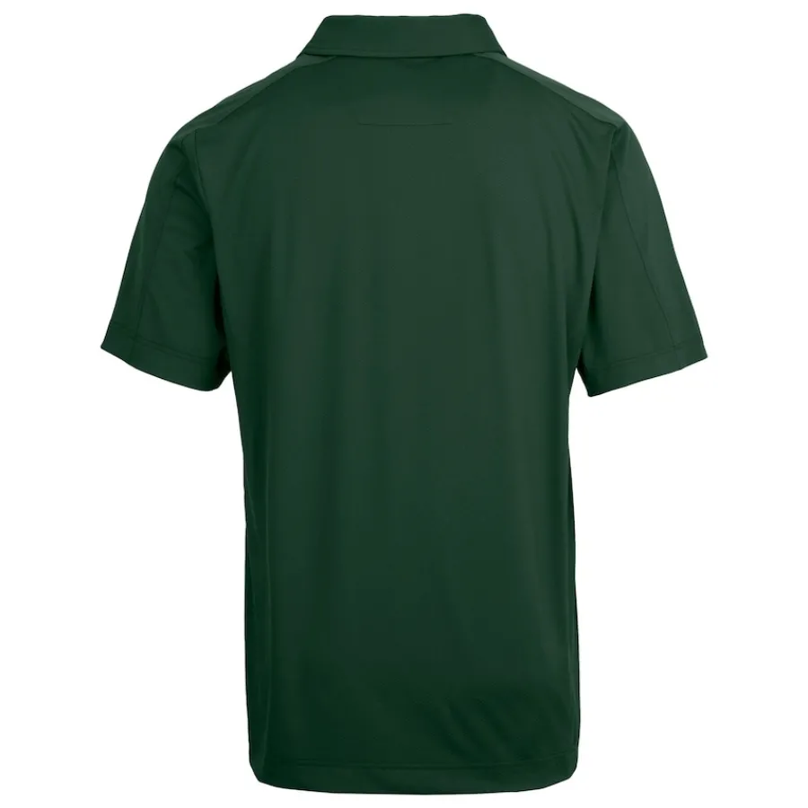 New York Jets Polos^Men's Cutter & Buck Hunter Green Primary Logo Prospect Eco Textured Stretch Recycled Polo