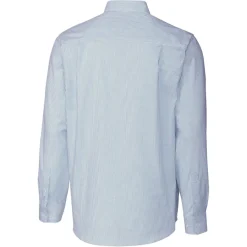 New York Jets Sweaters & Dress Shirts^Men's Cutter & Buck Light Blue Big & Tall Stretch Oxford Stripe Long Sleeve Button-Down Shirt