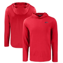 New York Jets Sweaters & Dress Shirts^Men's Cutter & Buck Red Americana Coastline Epic Comfort Eco Recycled Long Sleeve Hoodie T-Shirt