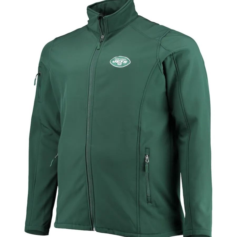New York Jets Big & Tall^Men's Dunbrooke Green Big & Tall Sonoma Softshell Full-Zip Jacket