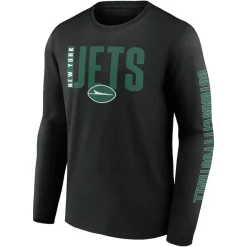 New York Jets Big & Tall^Men's Fanatics Black Big & Tall Vision Long Sleeve T-Shirt