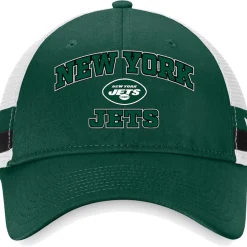New York Jets Hats | Men^Men's Fanatics Green/White Fundamentals Side Stripe Trucker Adjustable Hat