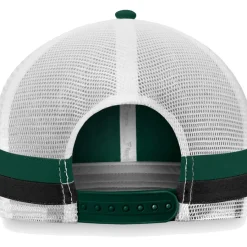 New York Jets Hats | Men^Men's Fanatics Green/White Fundamentals Side Stripe Trucker Adjustable Hat