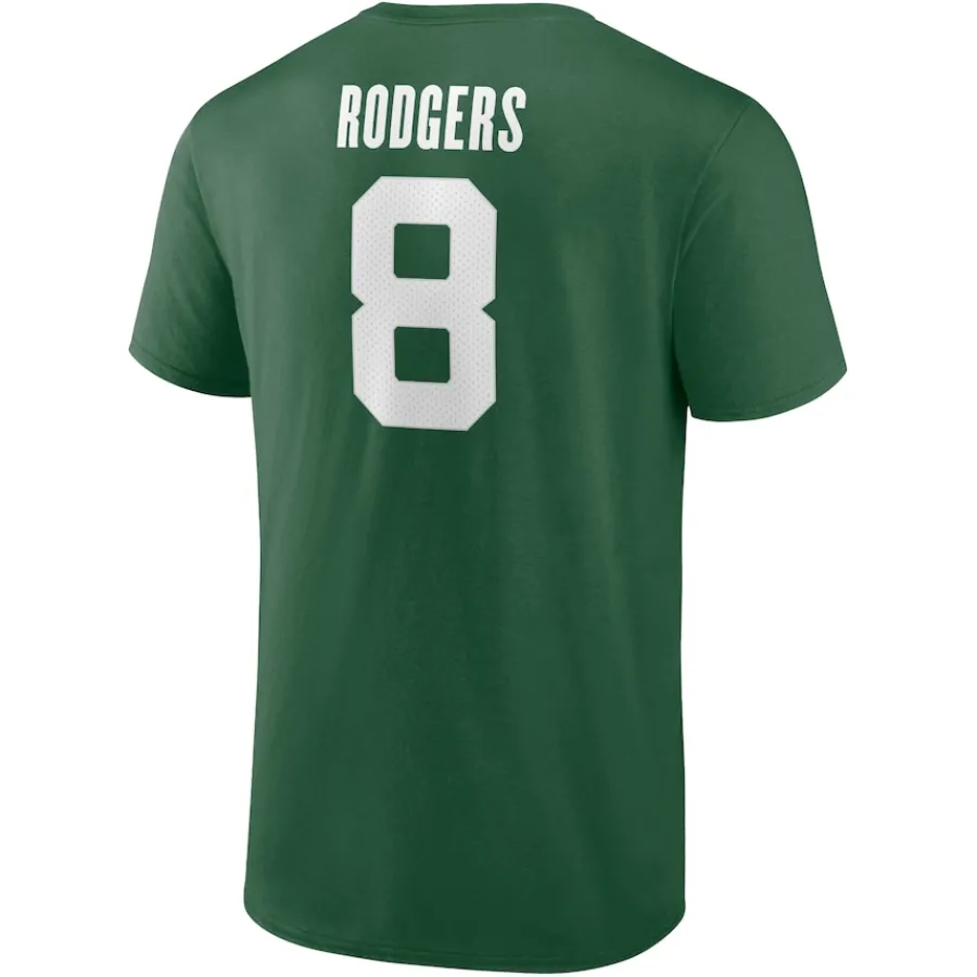New York Jets T-Shirts | Men^Men's Fanatics Aaron Rodgers Green Player Icon Name & Number T-Shirt