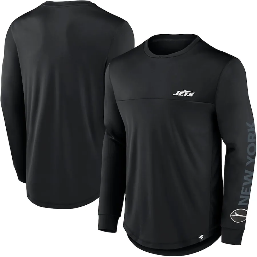 New York Jets T-Shirts | Men^Men's Fanatics Black Blackout Long Sleeve T-Shirt