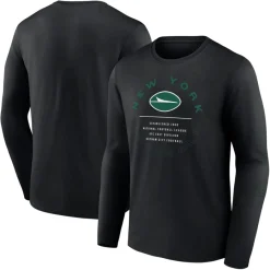 New York Jets T-Shirts | Men^Men's Fanatics Black Stat Sheet Long Sleeve T-Shirt