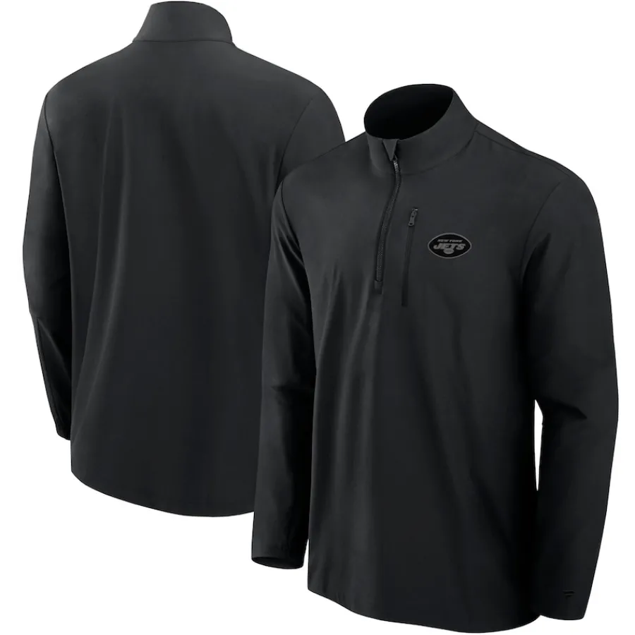 New York Jets Jackets | Sweatshirts & Fleece^Men's Fanatics Black Front Office Woven Quarter-Zip Jacket