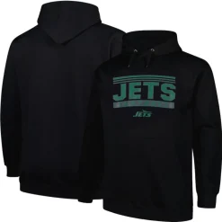 New York Jets Big & Tall^Men's Fanatics Black Big & Tall Pop Pullover Hoodie