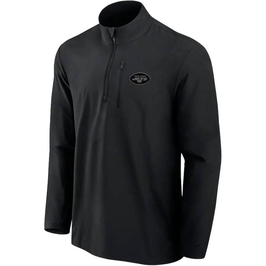 New York Jets Jackets | Sweatshirts & Fleece^Men's Fanatics Black Front Office Woven Quarter-Zip Jacket