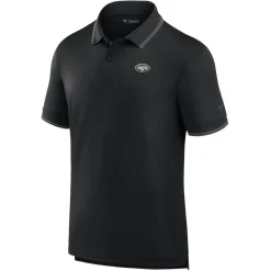 New York Jets Polos^Men's Fanatics Black Pique Polo Shirt