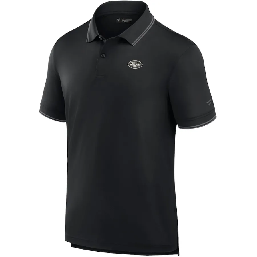 New York Jets Polos^Men's Fanatics Black Pique Polo Shirt