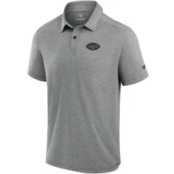 New York Jets Polos^Men's Fanatics Black Front Office Tech Polo Shirt