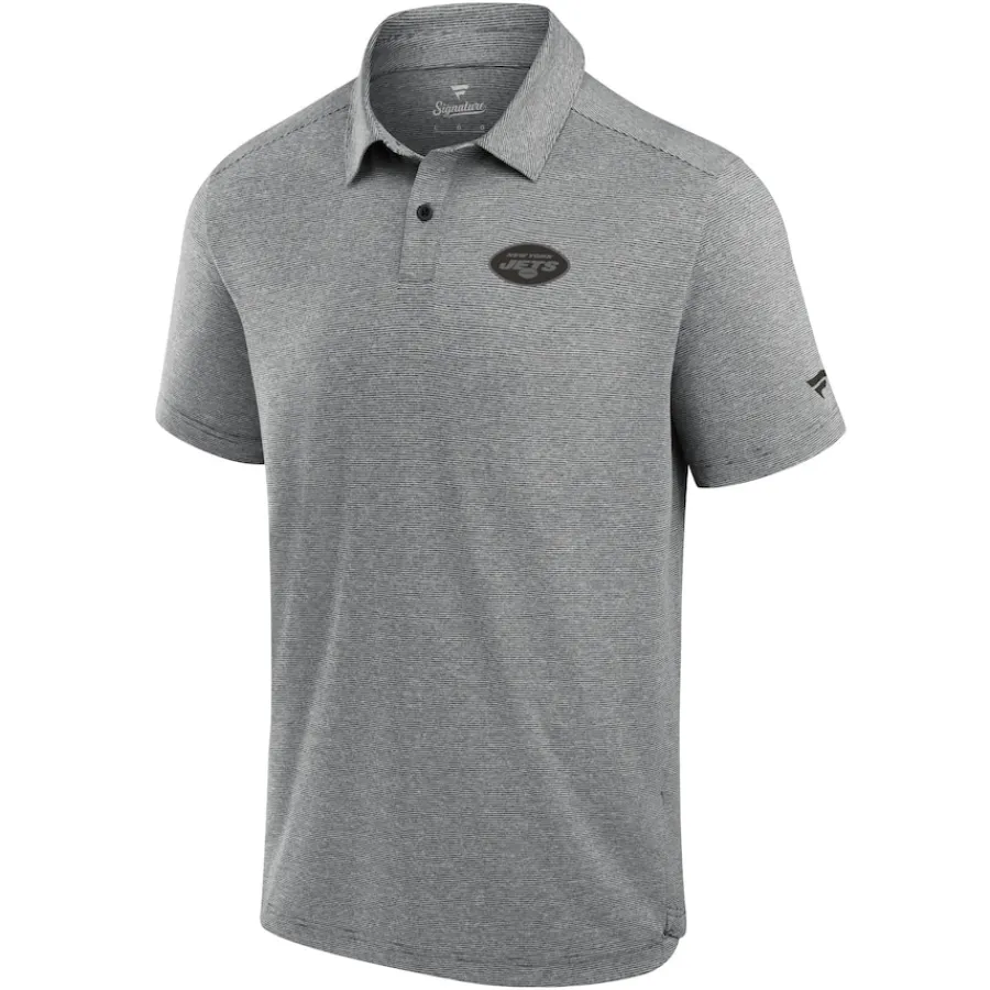 New York Jets Polos^Men's Fanatics Black Front Office Tech Polo Shirt