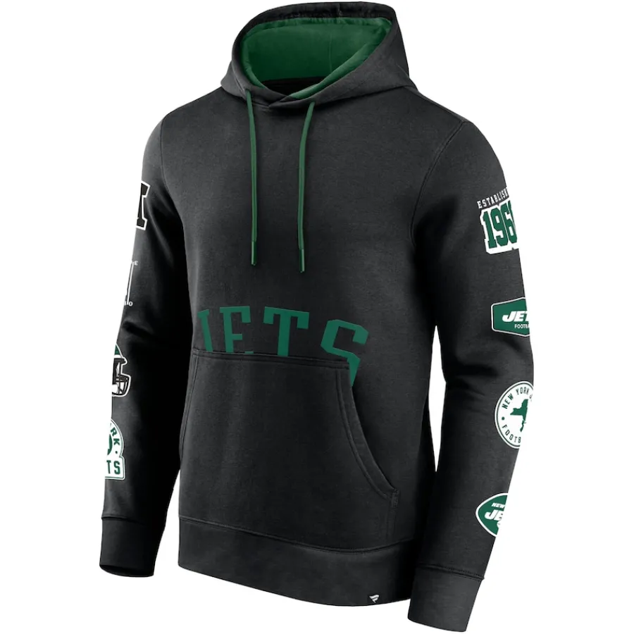New York Jets Sweatshirts & Fleece | Men^Men's Fanatics Black Wild Winner Pullover Hoodie