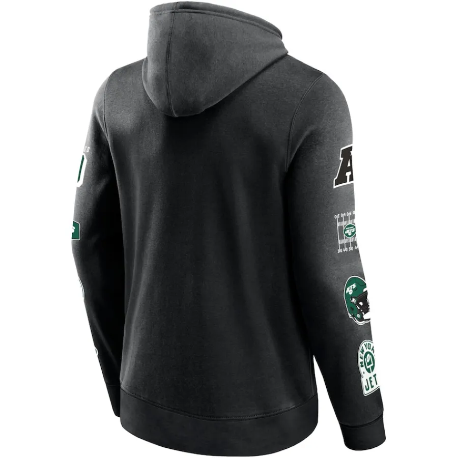 New York Jets Sweatshirts & Fleece | Men^Men's Fanatics Black Wild Winner Pullover Hoodie