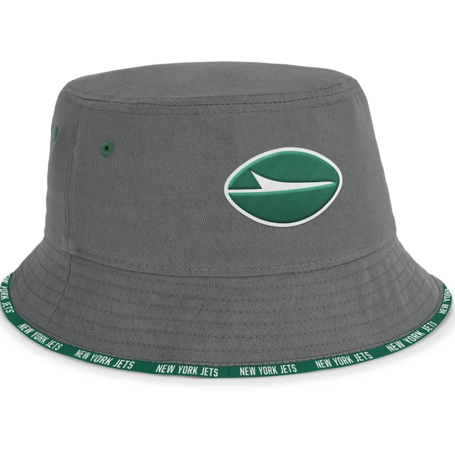 New York Jets Hats | Men^Men's Fanatics Graphite Backup Bucket Hat