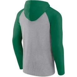 New York Jets T-Shirts | Men^Men's Fanatics Gray/Kelly Green Under Center Long Sleeve Hoodie T-Shirt