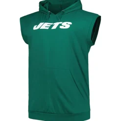 New York Jets Big & Tall | Tank Tops^Men's Fanatics Green Big & Tall Muscle Hoodie Sleeveless T-Shirt