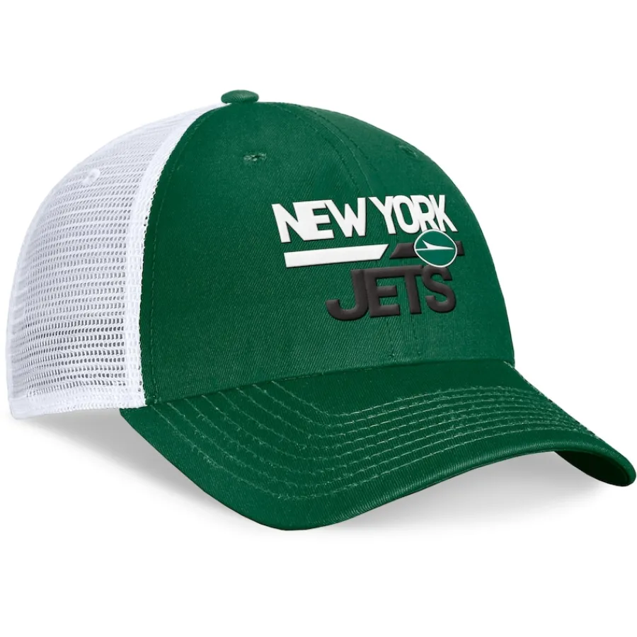 New York Jets Adjustable^Men's Fanatics Green/White Upper Trucker Adjustable Hat