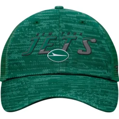 New York Jets Adjustable^Men's Fanatics Heather Green Challenge Trucker Adjustable Hat