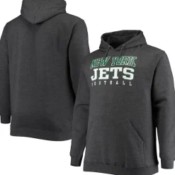 New York Jets Sweatshirts & Fleece | Men^Men's Fanatics Heathered Charcoal Big & Tall Practice Pullover Hoodie