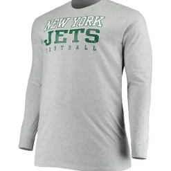 New York Jets Big & Tall | Long Sleeved^Men's Fanatics Heathered Gray Big & Tall Practice Long Sleeve T-Shirt