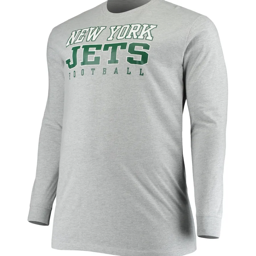 New York Jets Big & Tall | Long Sleeved^Men's Fanatics Heathered Gray Big & Tall Practice Long Sleeve T-Shirt