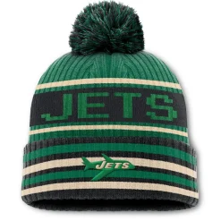 New York Jets Knit^Men's Fanatics Kelly Green/Black Blindside Cuffed Knit Hat With Pom