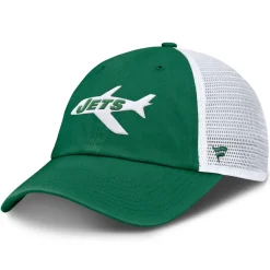 New York Jets Adjustable^Men's Fanatics Kelly Green/White Vintage Trucker Adjustable Hat
