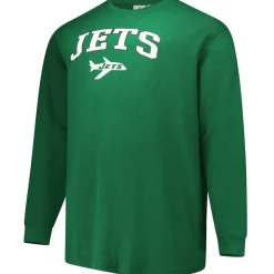 New York Jets Big & Tall^Men's Fanatics Kelly Green Big & Tall Throwback Thermal Long Sleeve T-Shirt