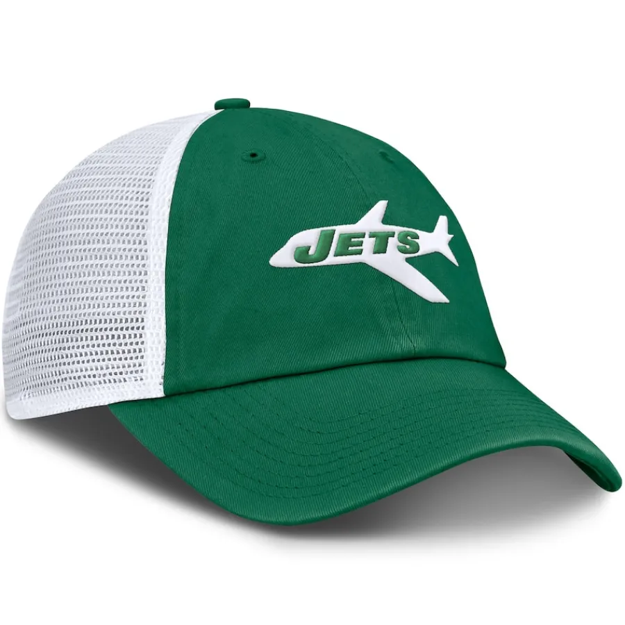 New York Jets Adjustable^Men's Fanatics Kelly Green/White Vintage Trucker Adjustable Hat