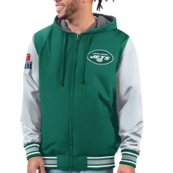 New York Jets Jackets^Men's G-III Sports By Carl Banks Green/Gray Commemorative Reversible Full-Zip Jacket