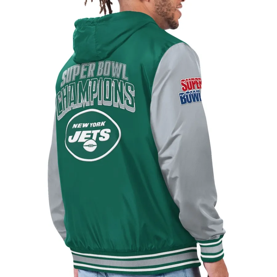New York Jets Jackets^Men's G-III Sports By Carl Banks Green/Gray Commemorative Reversible Full-Zip Jacket
