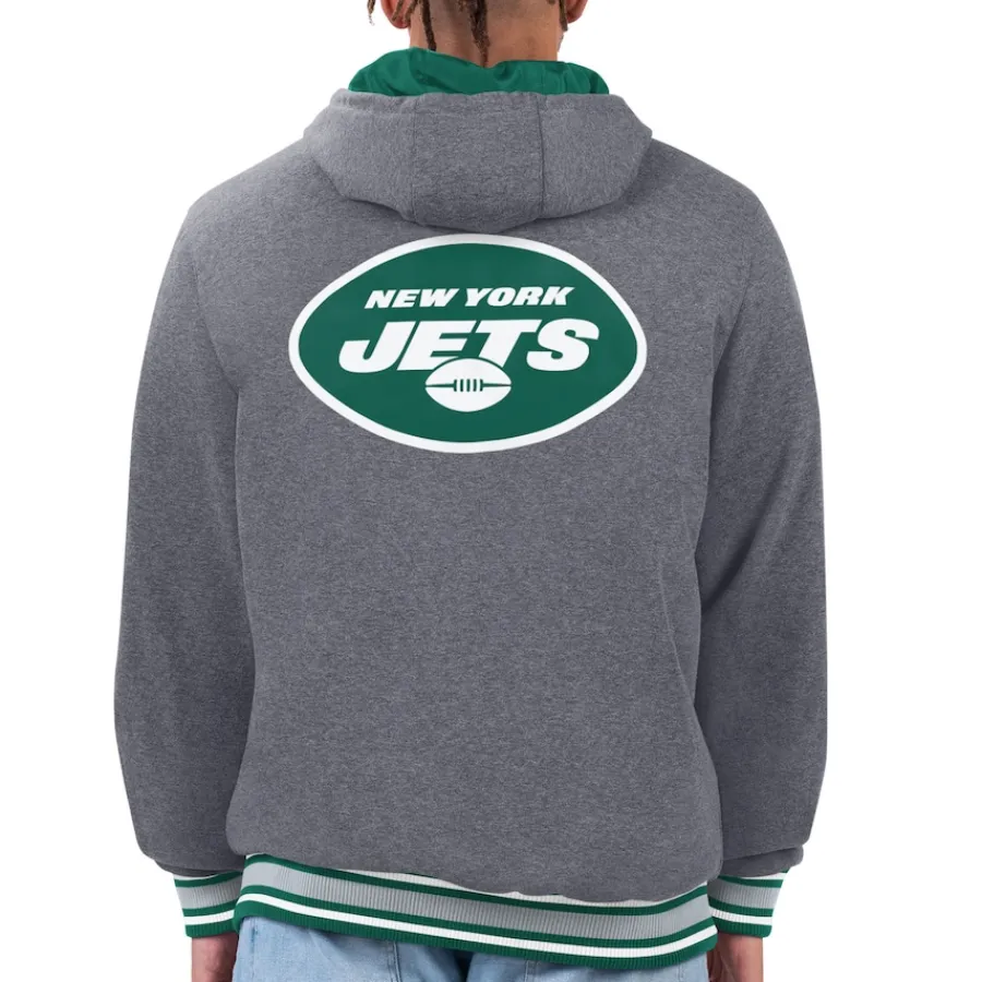 New York Jets Jackets^Men's G-III Sports By Carl Banks Green/Gray Commemorative Reversible Full-Zip Jacket