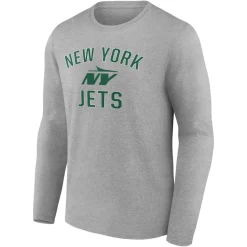 New York Jets Long Sleeved^Men's Gray Victory Arch Long Sleeve T-Shirt