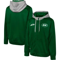 New York Jets Jackets^Men's Green Replay Fashion Graphic Full-Zip Hoodie Jacket
