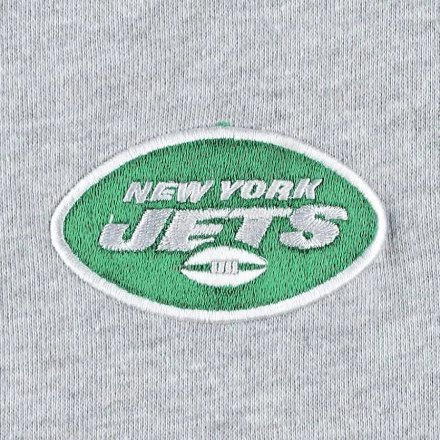 New York Jets Big & Tall^Men's Heather Gray Big & Tall Fleece Raglan Full-Zip Hoodie Jacket